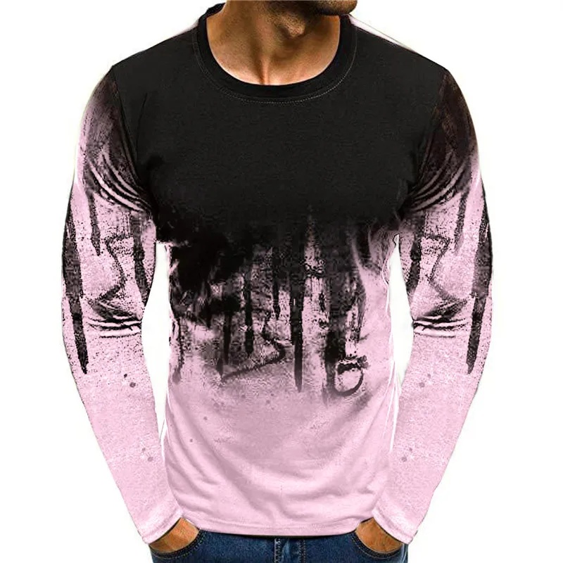 Men'S Fashion T Shirts - Kaos Pria Motif Kamuflase Musim Gugur