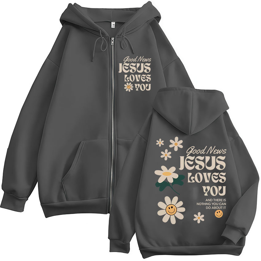 Kabar Baik Yesus Mencintaimu C - Mens Fashion Zip Up Hoodies ulasan dan harga