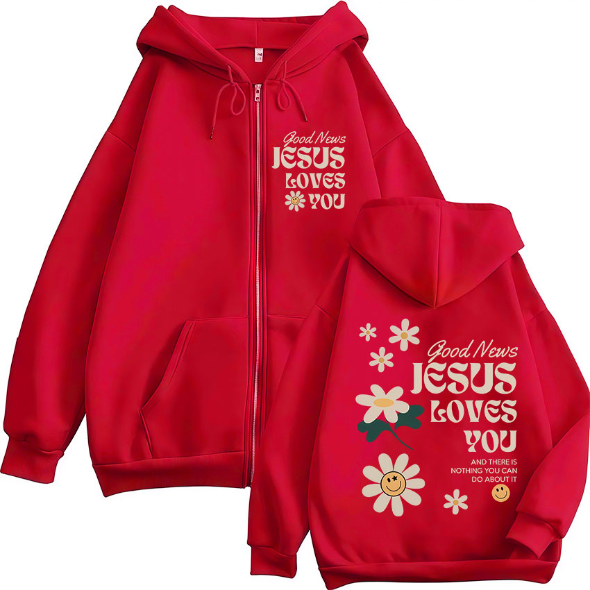 Kabar Baik Yesus Mencintaimu C - Mens Fashion Zip Up Hoodies ulasan dan harga