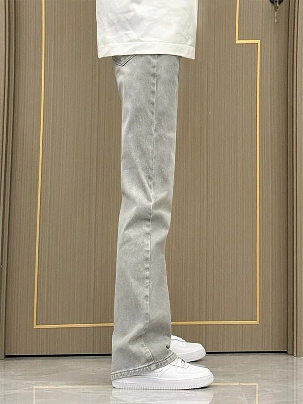 Celana Jeans Pria Model Lurus  - Men'S Fashion Grey Jeans ulasan dan harga