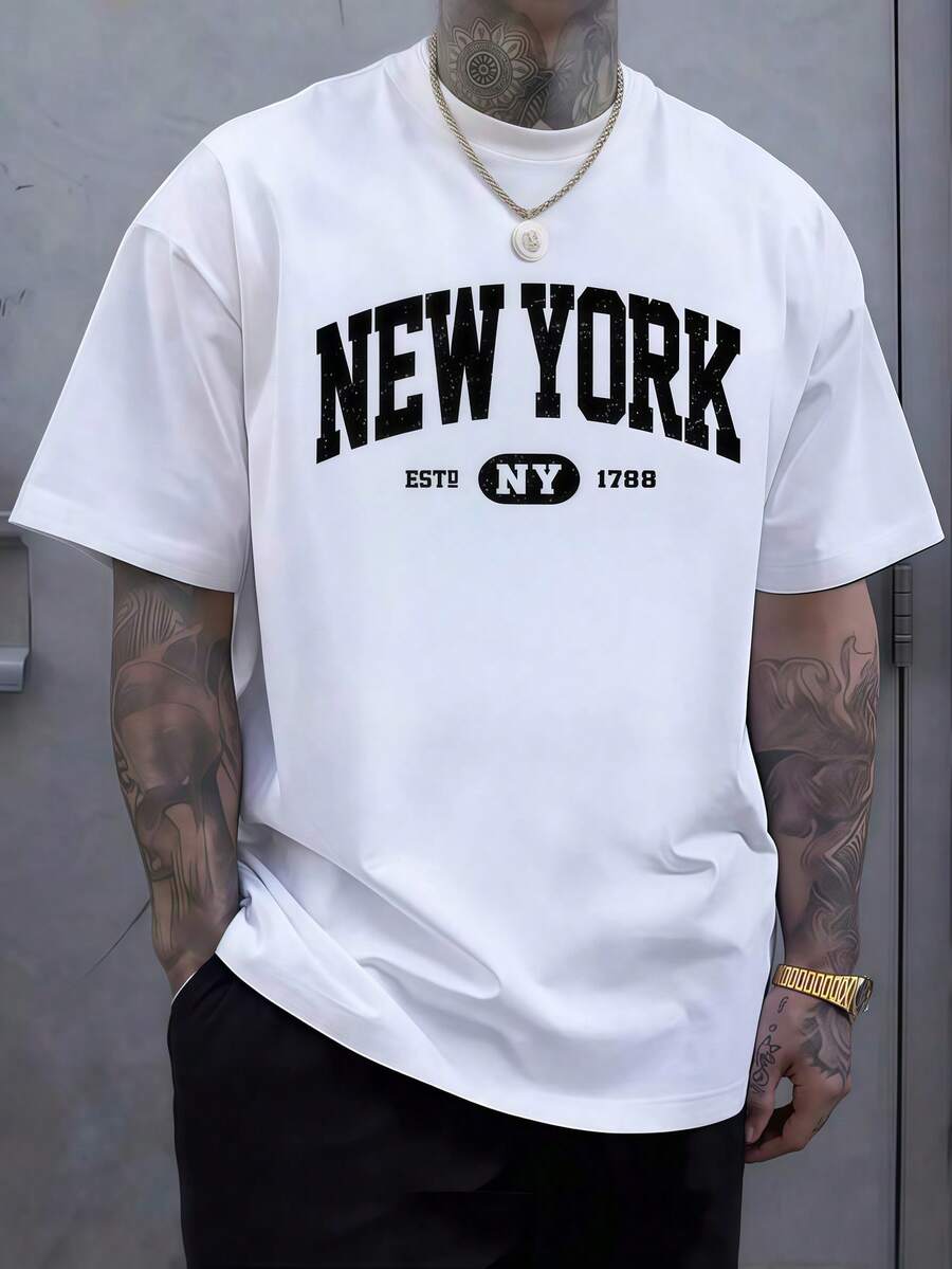 1pc Pakaian Pria Kaos Putih de - Men'S Fashion New York ulasan dan harga