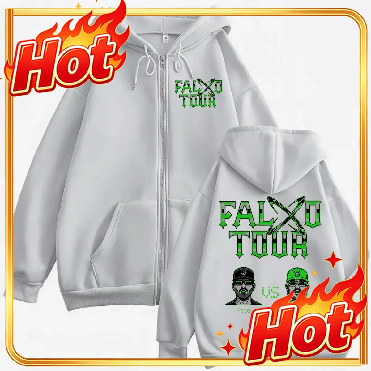 Feid Vs Ferxxo Falxxo Tour 202 - Mens Fashion Zip Up Hoodies ulasan dan harga
